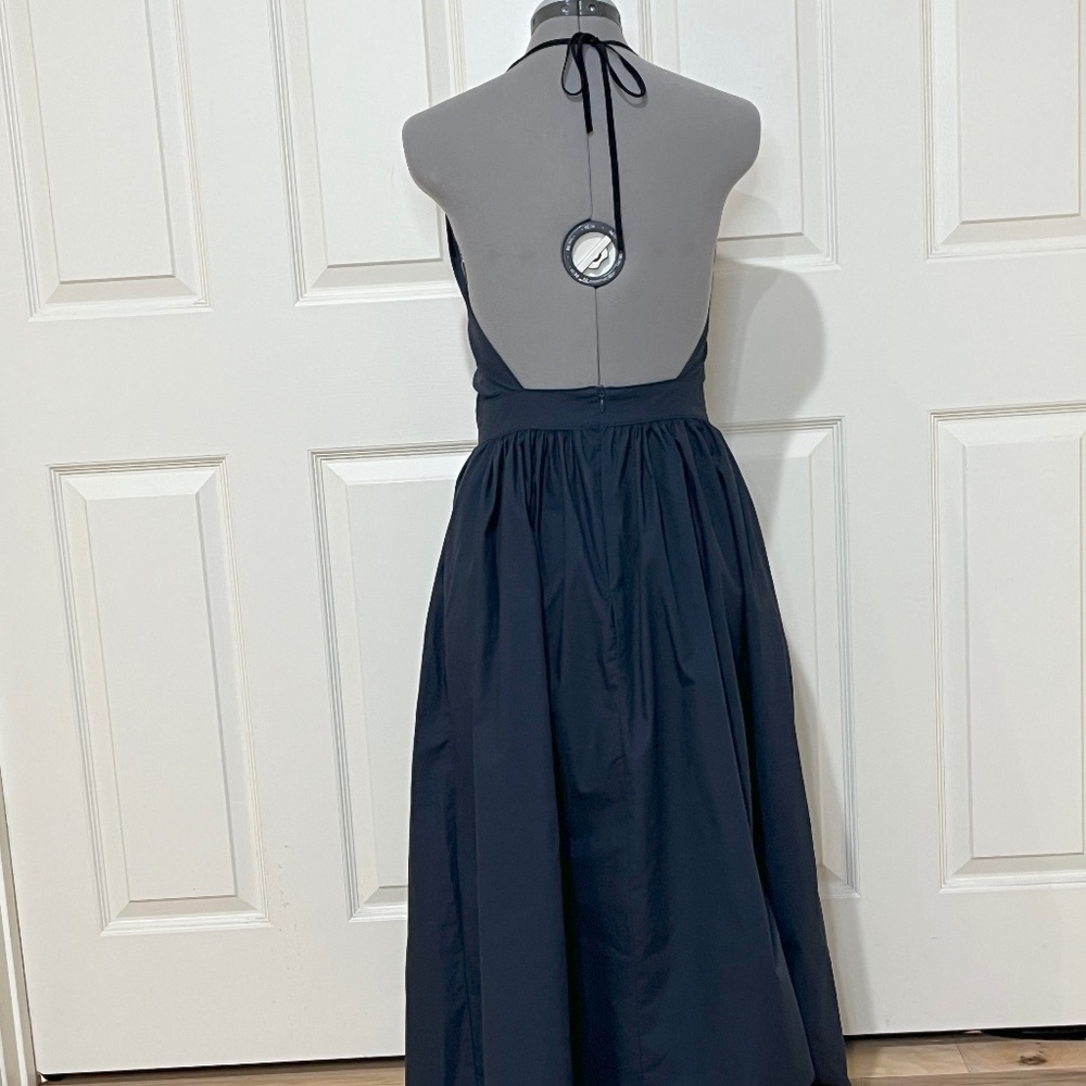 Objects Without Meaning Navy Midi Halter Dress Sm… - image 2